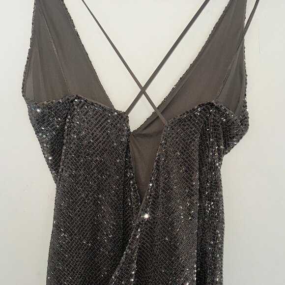 Express Sparkly Sequin Spaghetti Strap Top - Picture 4 of 4
